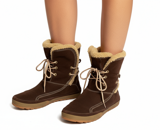 Size 6 Timberland brown suede leather ankle boot with sheep shearling lining