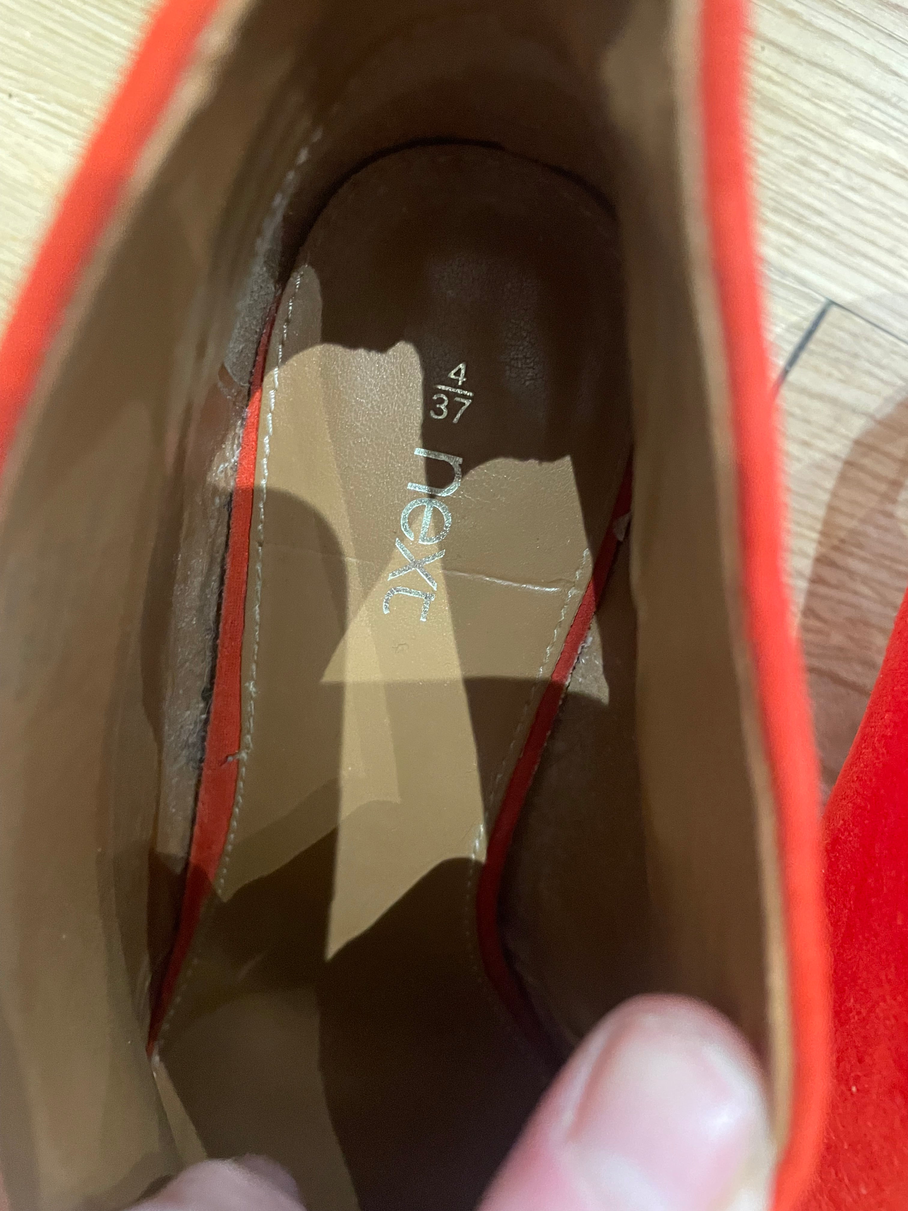 Next Red Faux Suede Shoe Boots Size 4