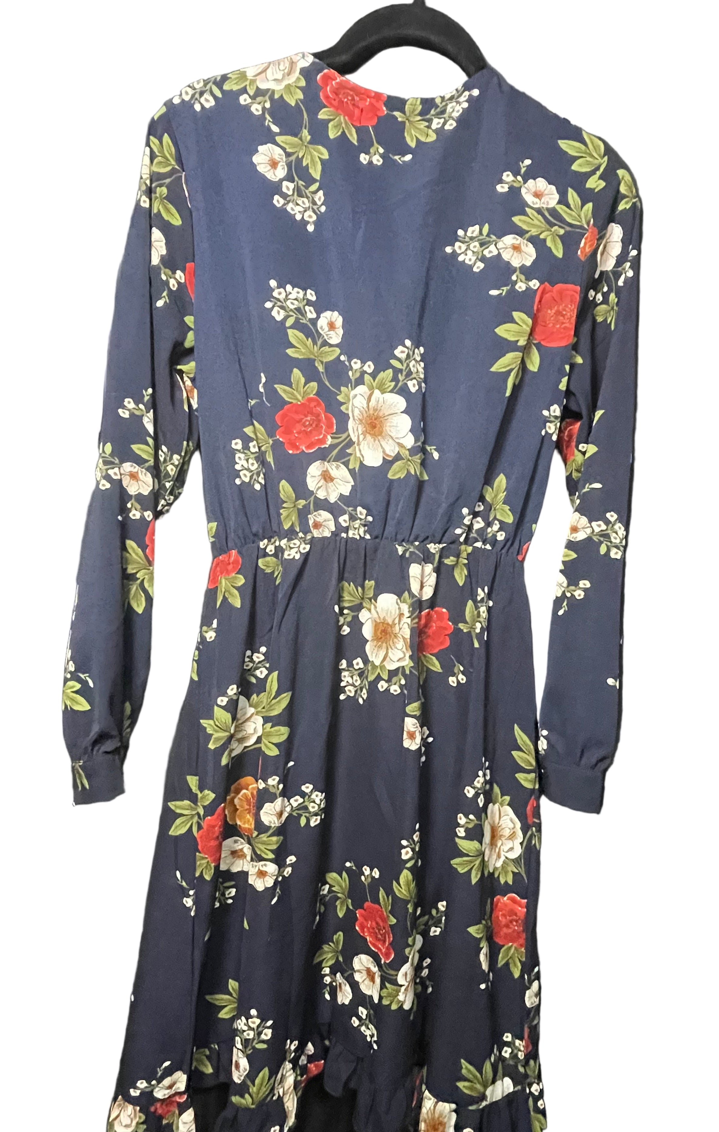 Mela London graphic floral navy dress