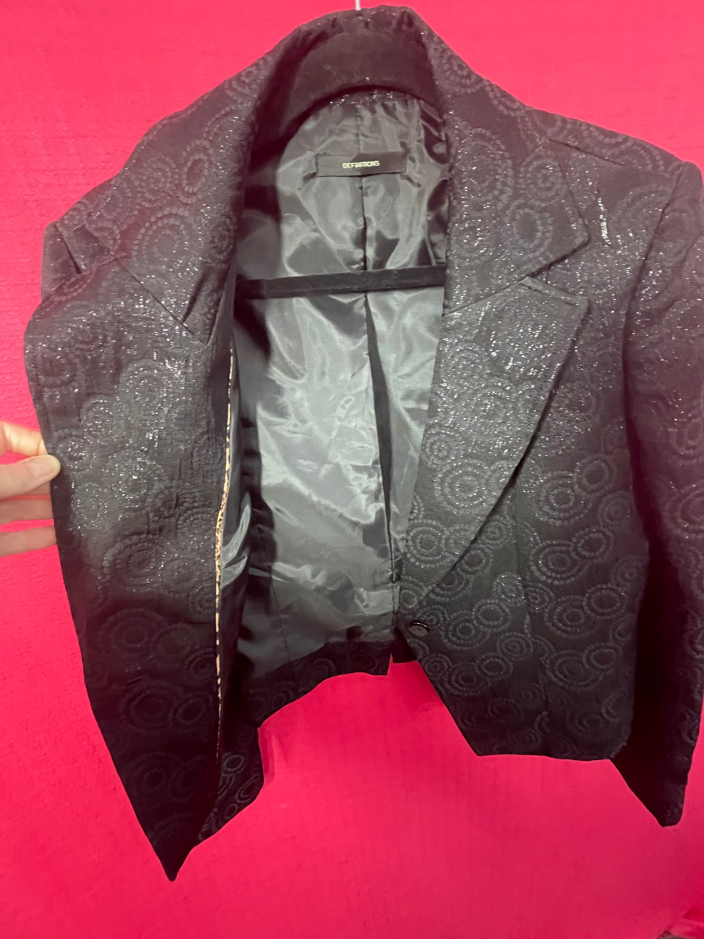Definitions size 14 black lurex circles blazer