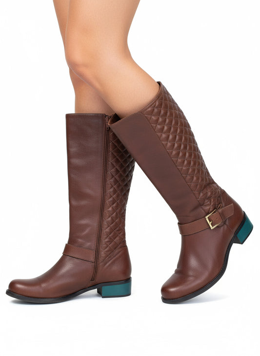 Size 5 brown leather tall boot