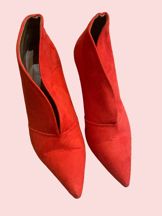 Next size 4 Red faux suede shoe boots