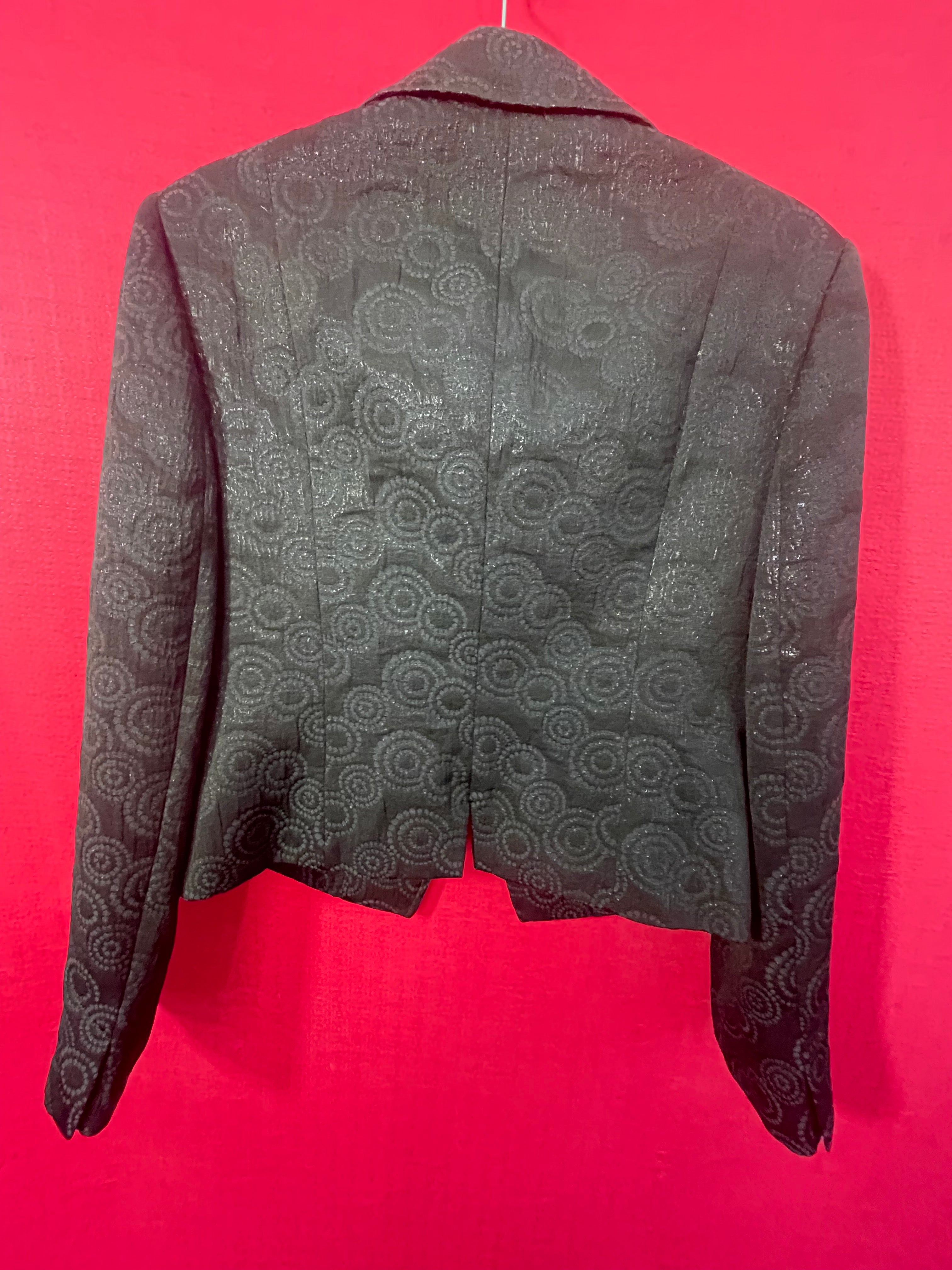 Definitions Black Lurex Circles Blazer Size 14