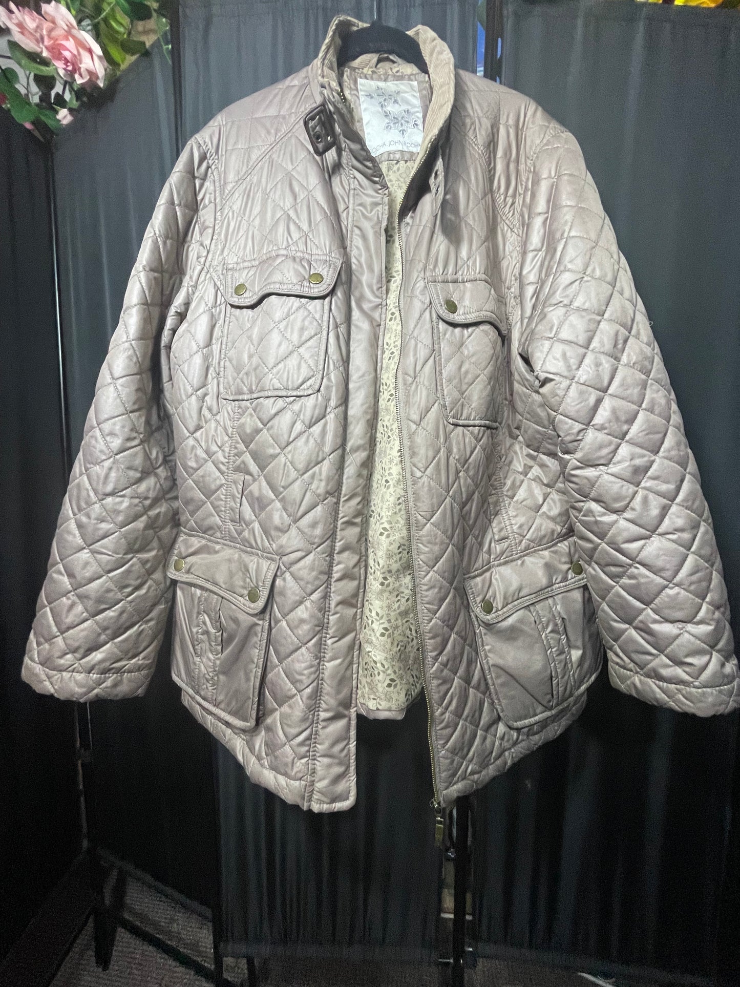 Quilted beige coat by John Rocha