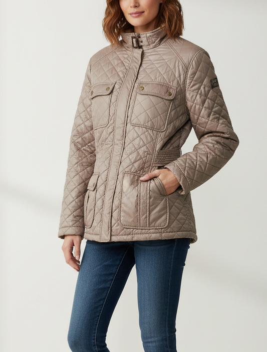 Quilted beige coat by John Rocha