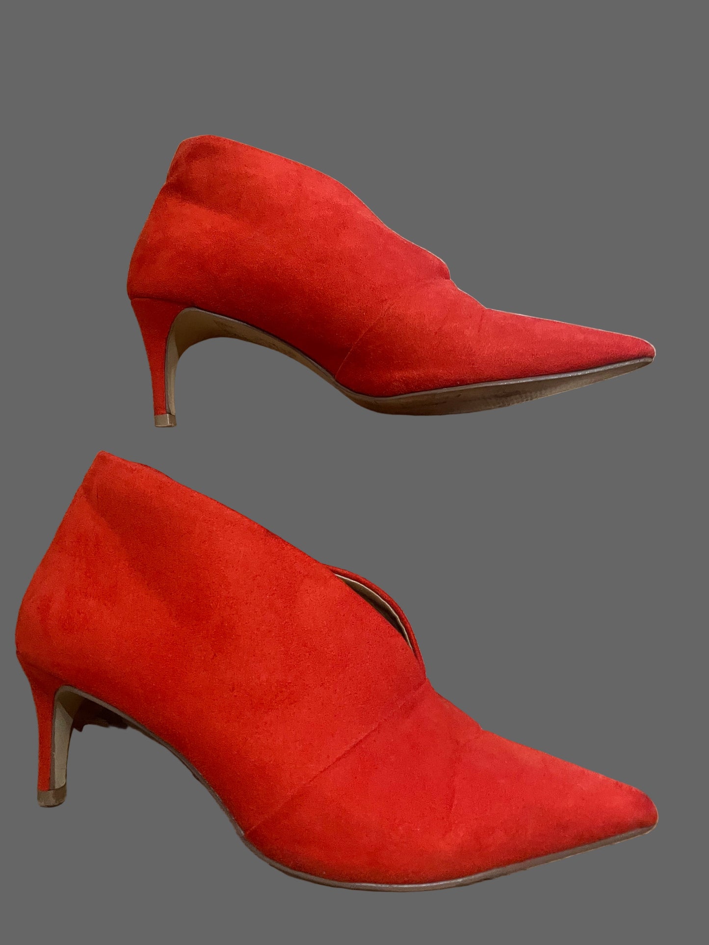 Next size 4 Red faux suede shoe boots