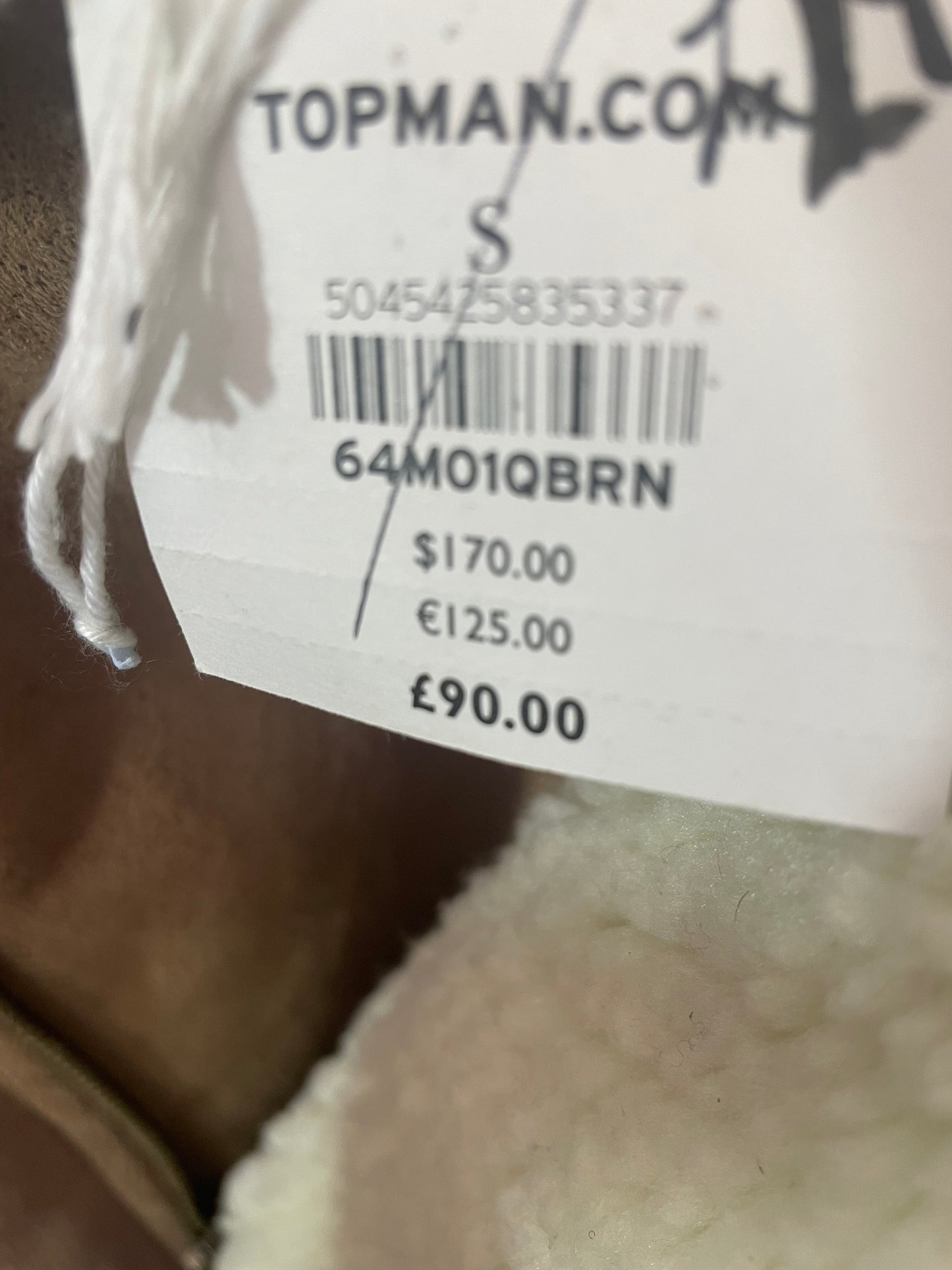 Men's Size S faux suede taupe flight jacket brand new by Topshop