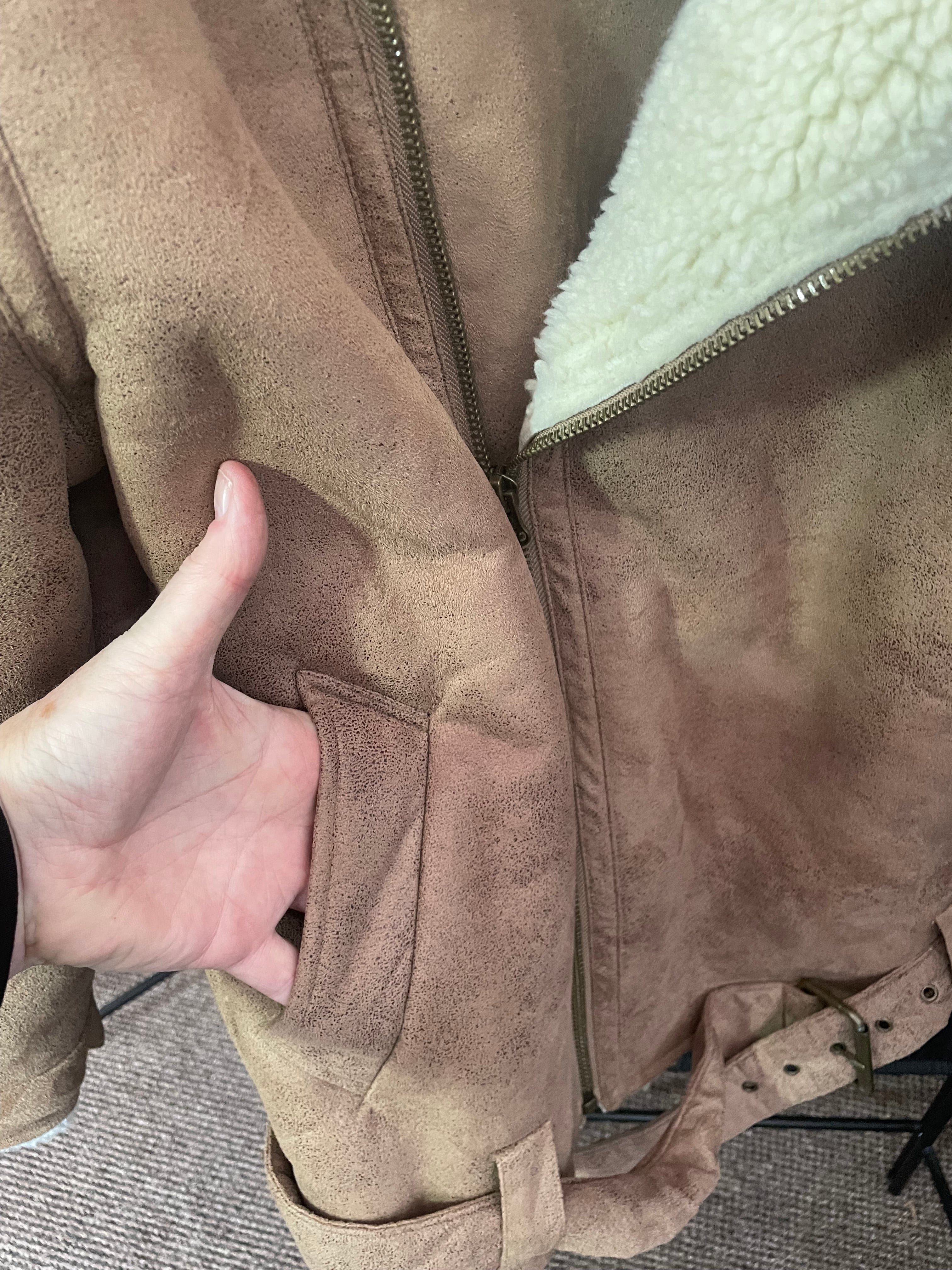 Men's Size S faux suede taupe flight jacket brand new by Topshop