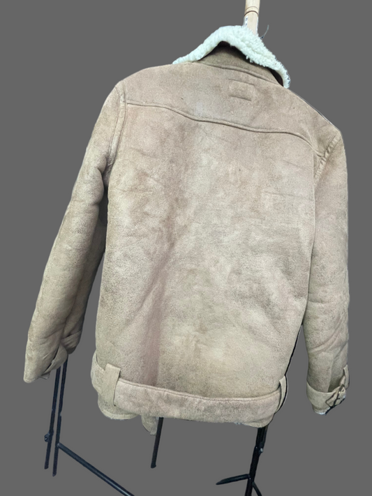 Men's Size S faux suede taupe flight jacket brand new by Topshop