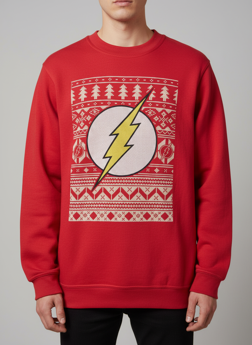 Absolute Size L rare The Flash Xmas sweatshirt 🌲