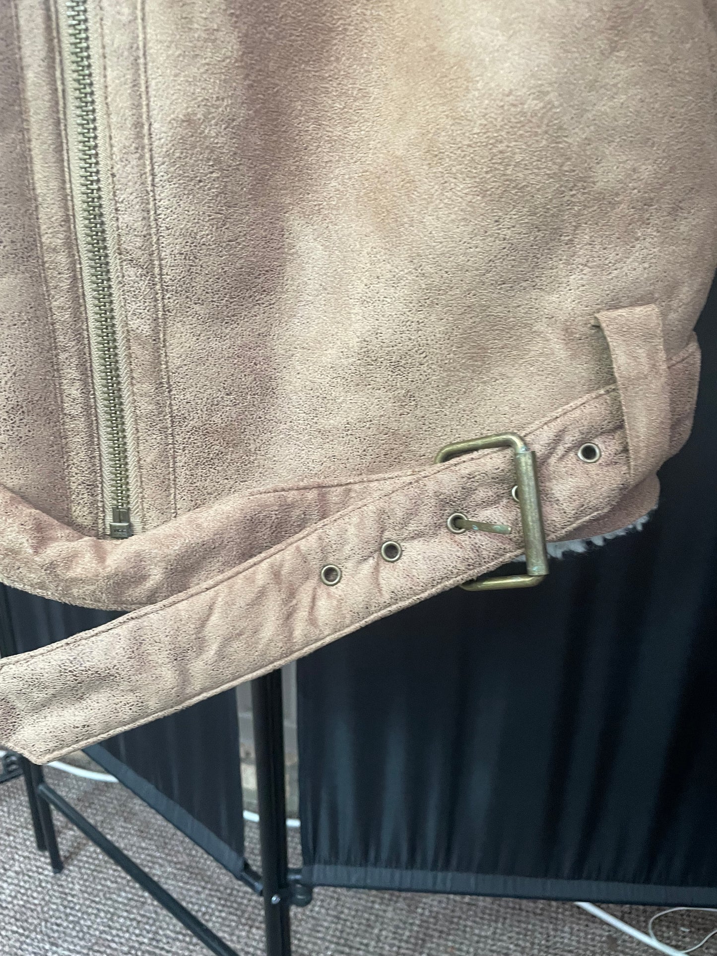 Men's Size S faux suede taupe flight jacket brand new by Topshop