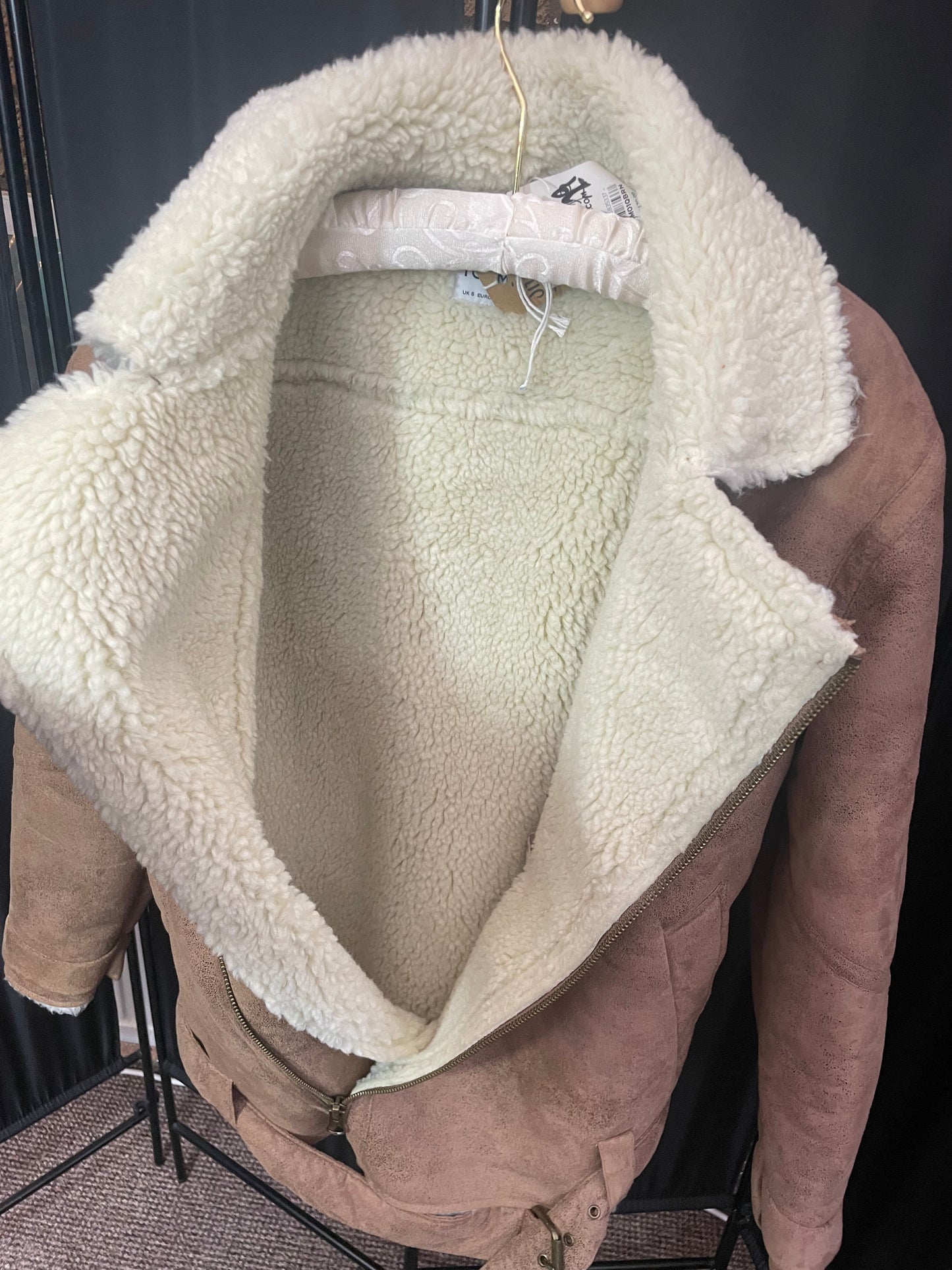 Men's Size S faux suede taupe flight jacket brand new by Topshop