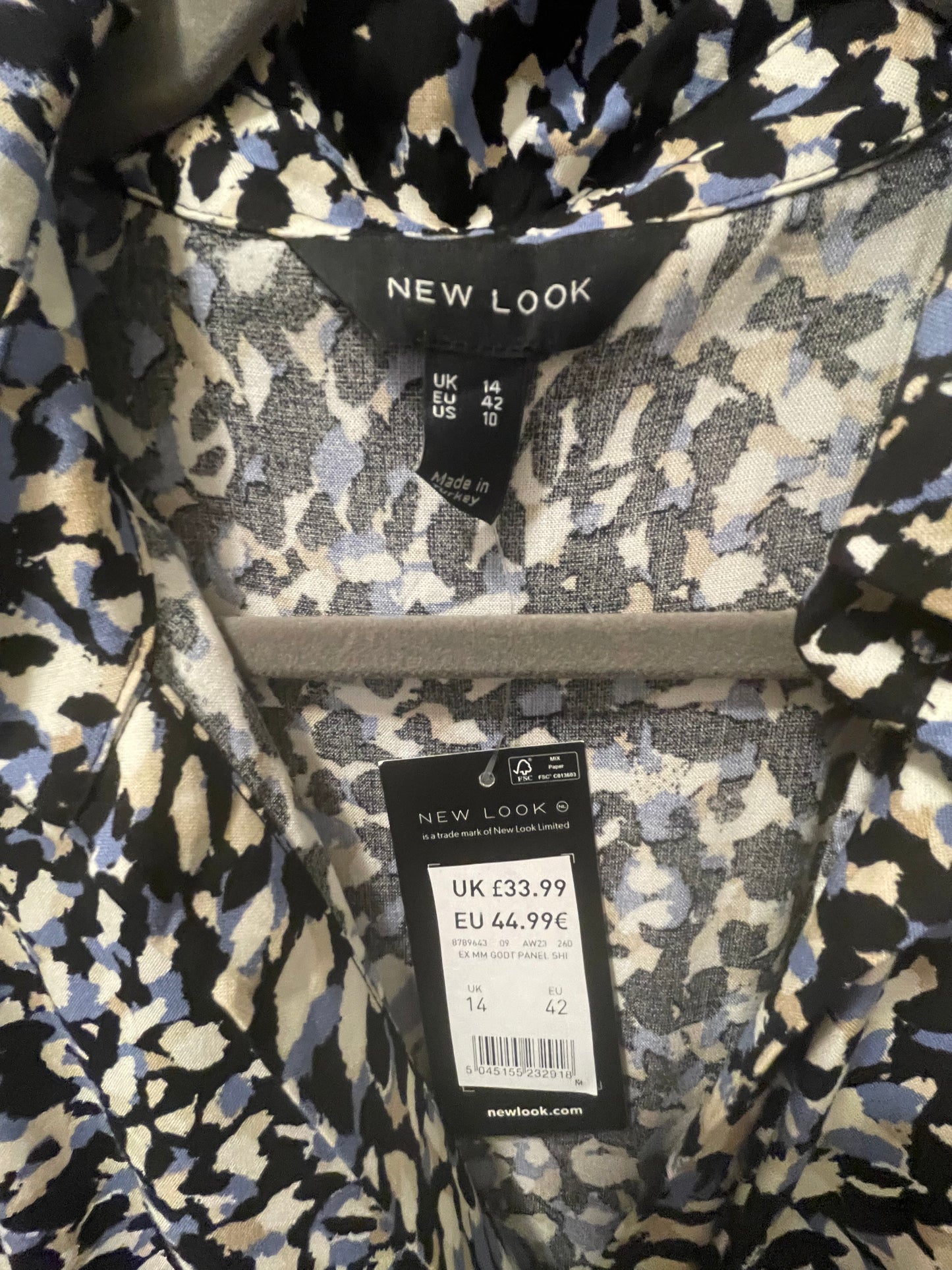 Size 14 abstract blue dots Dress